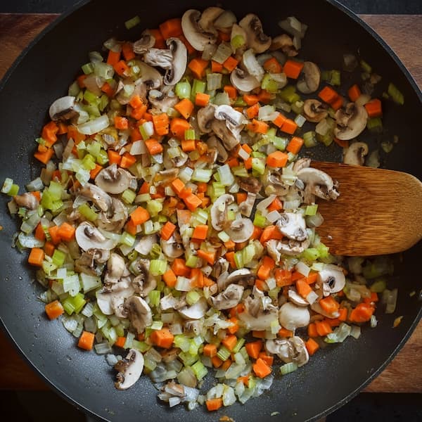 sauting onions celery and carrots