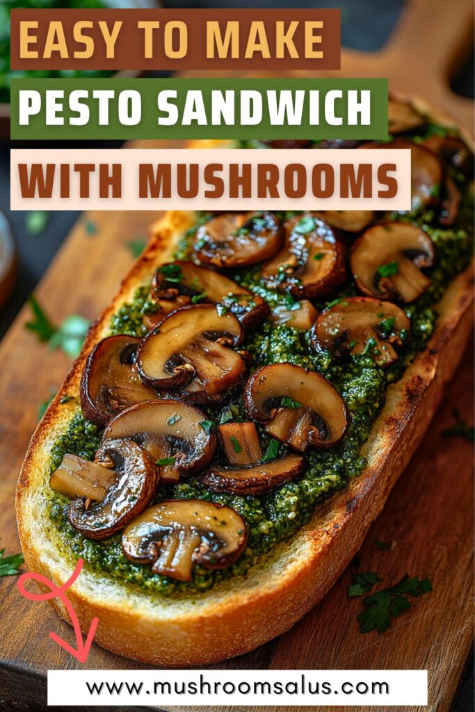 pesto mushroom sandwich