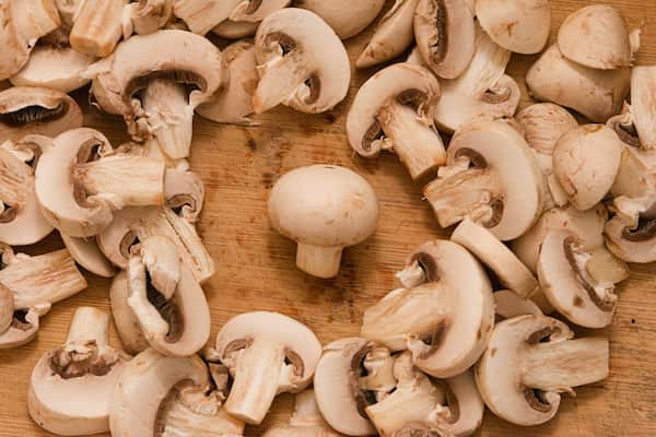 sliced mushrooms.