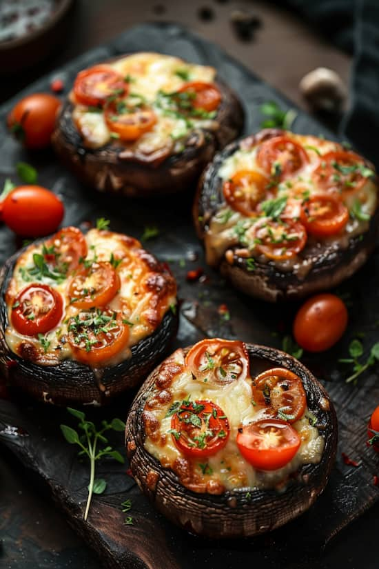 stuffed mushrooms with mozzarella and tomato recipe