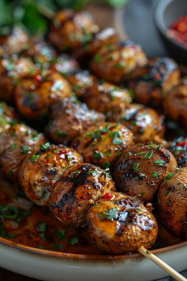 grilled mushroom skewers