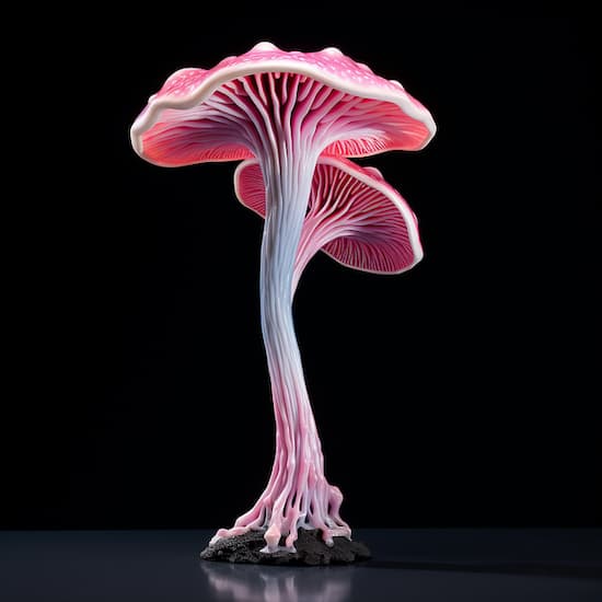 mushroom sculpture pink