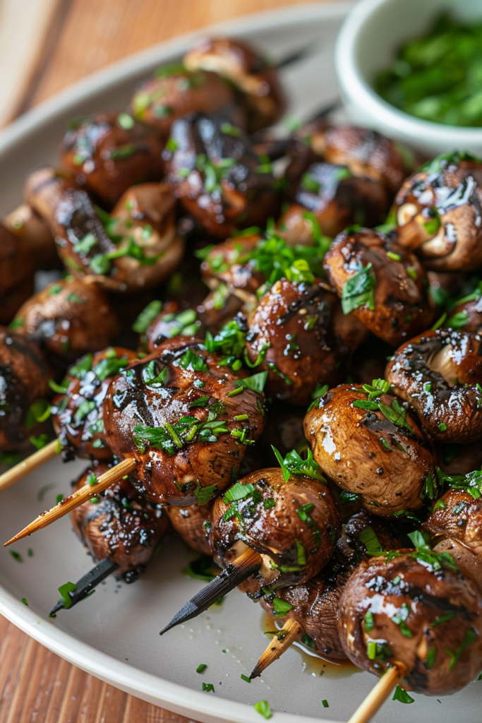 Marinated Grilled Mushroom Skewers