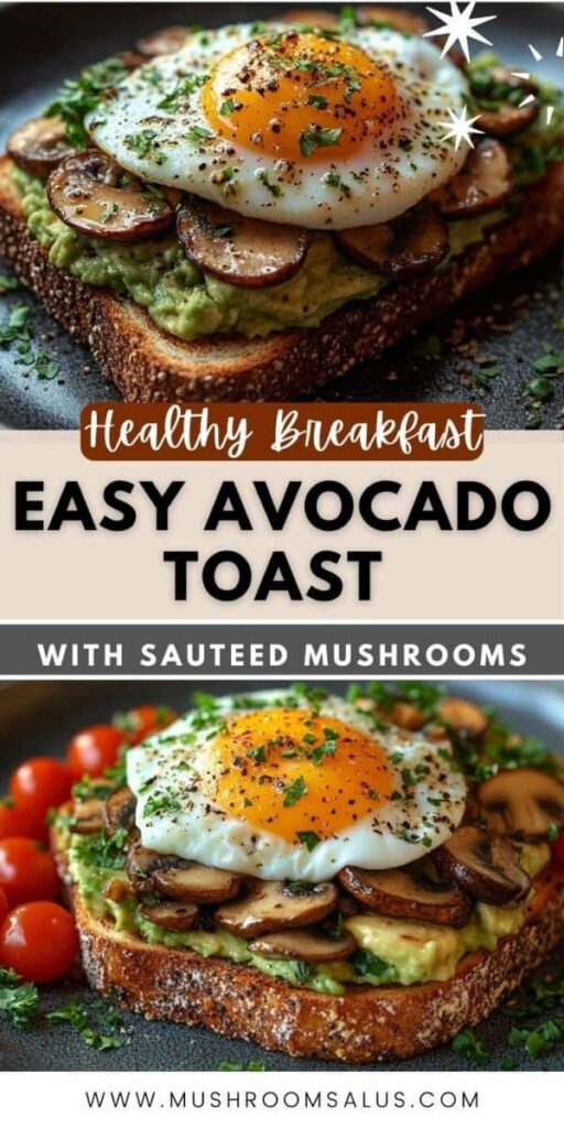 Best Avocado Toast Recipe with Mushrooms and Egg