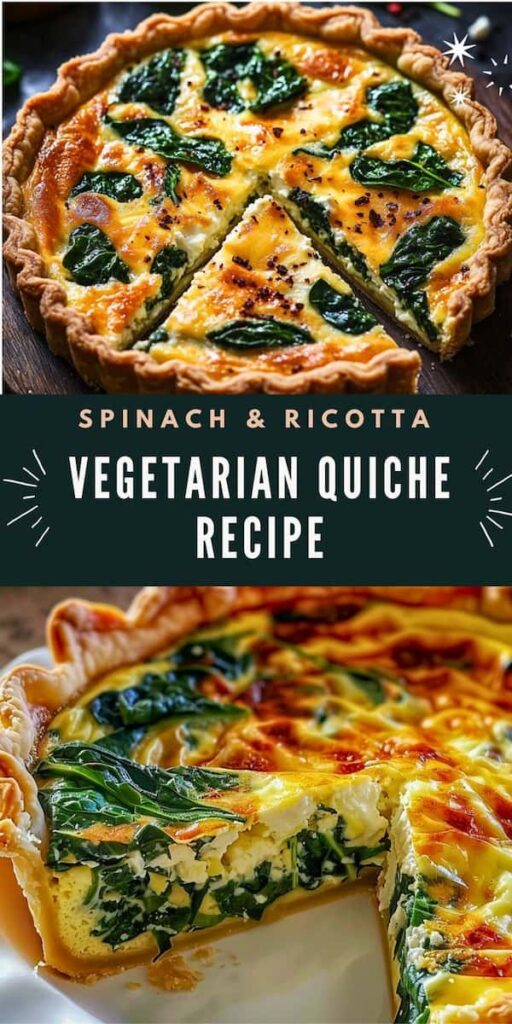 Delicious Vegetarian Quiche with Spinach & Ricotta 