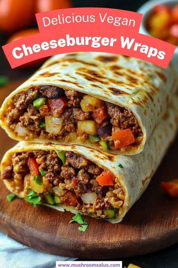 Vegan Cheeseburger Wraps – Perfect for Lunch or Dinner