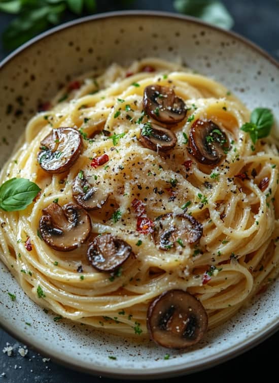 Garlic Butter Mushroom Pasta recipe