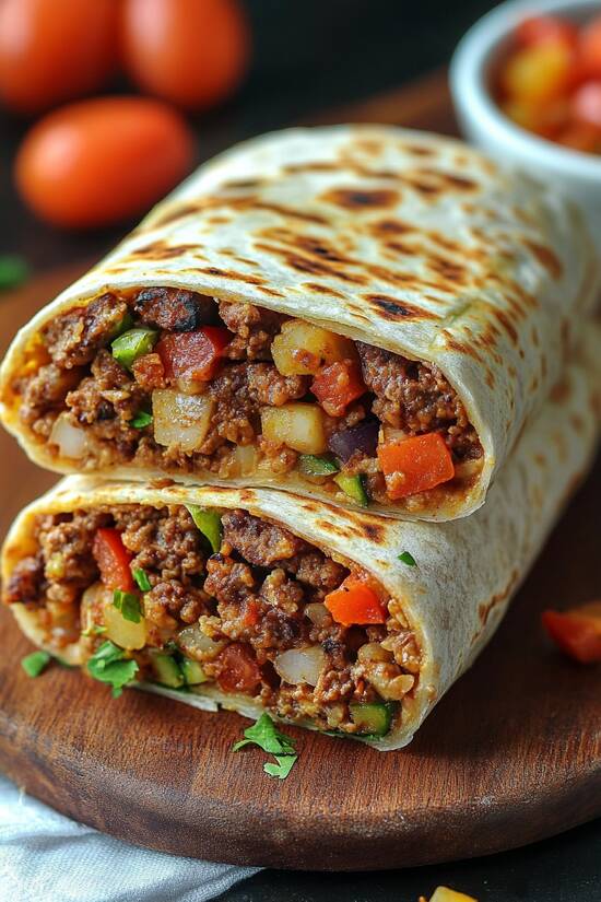 vegan cheeseburger wraps recipe