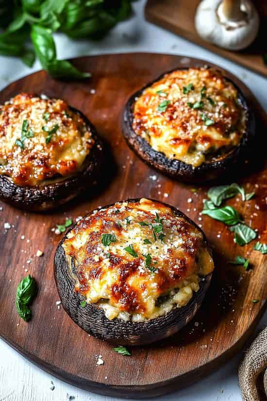 Best ever lasagna style stuffed mushrooms easy