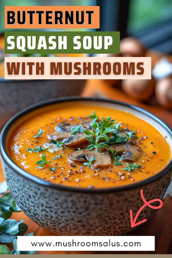 Creamy Butternut Squash Soup with Mushrooms – Healthy Crockpot Dinner easy