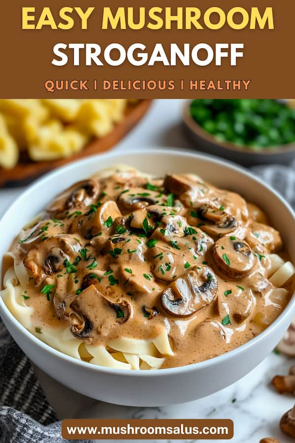 Mushroom stroganoff with cream cheese vegetarian dinner recipe easy to make