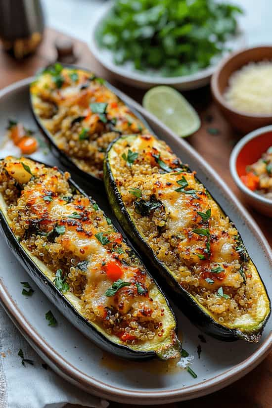 Quinoa-Stuffed Zucchini easy recipe