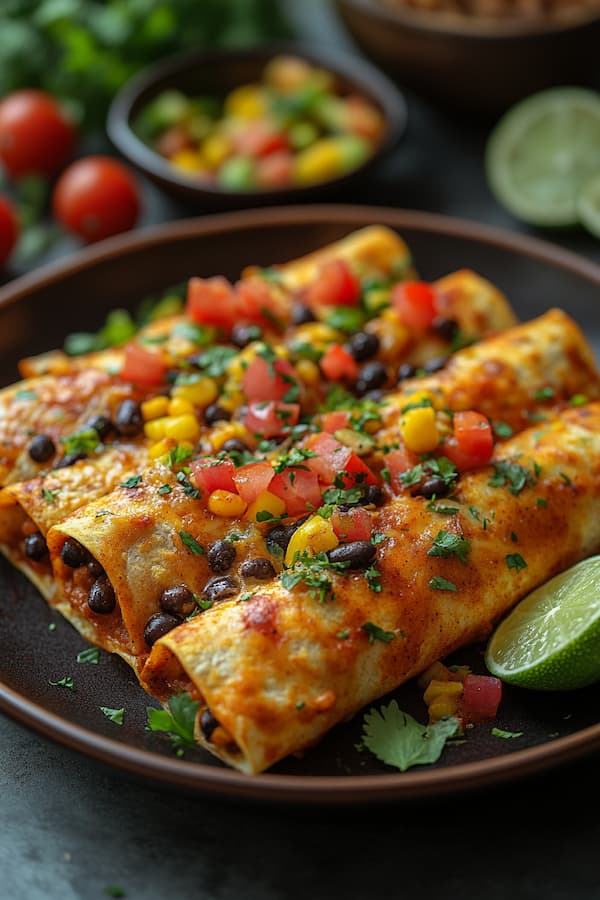 Sweet Potato and Black Bean Veggie Enchiladas recipe easy