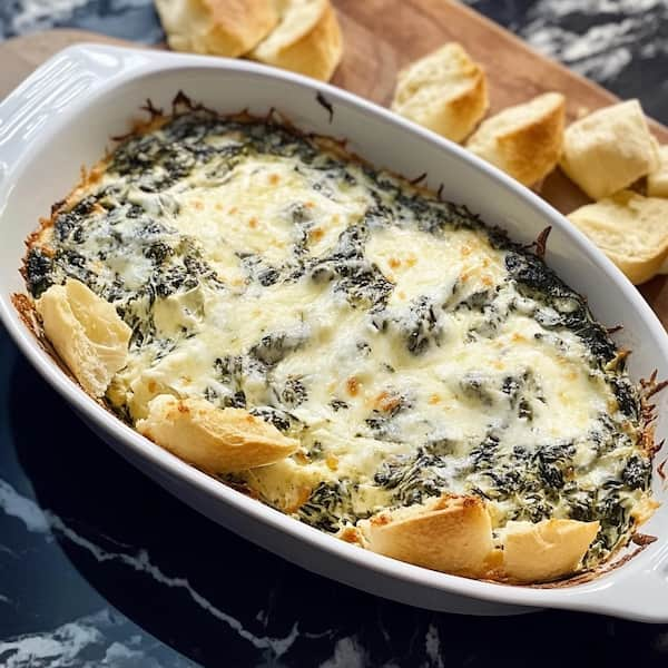 easy baked spinach and artichoke dip