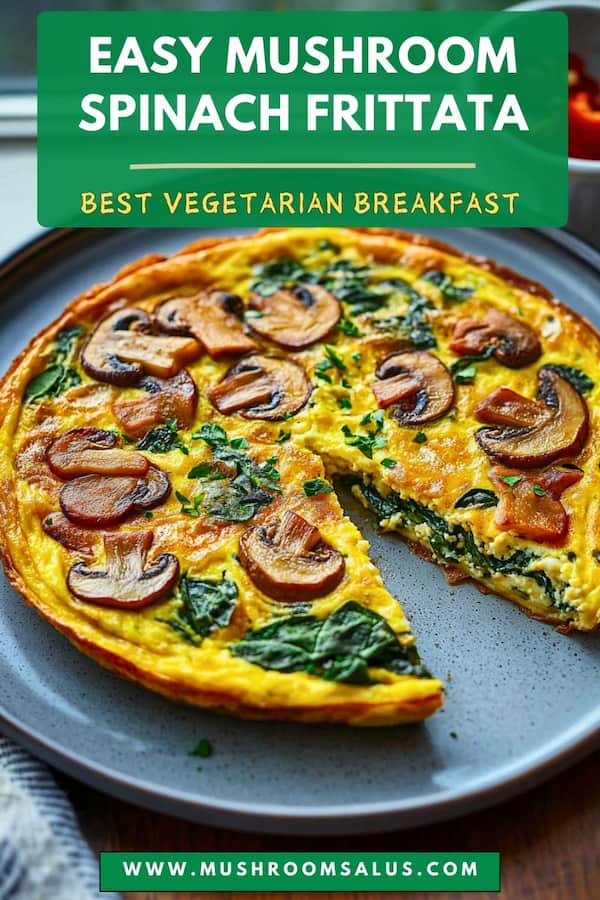 easy mushroom and spinach frittata vegetarian breakfast recipe 