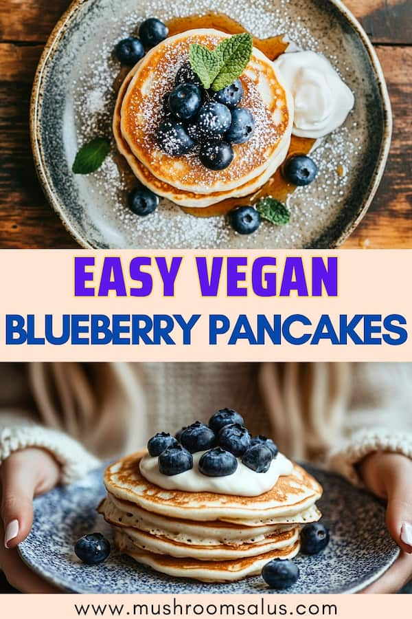 easy vegan blueberry pancakes breakfast recipe