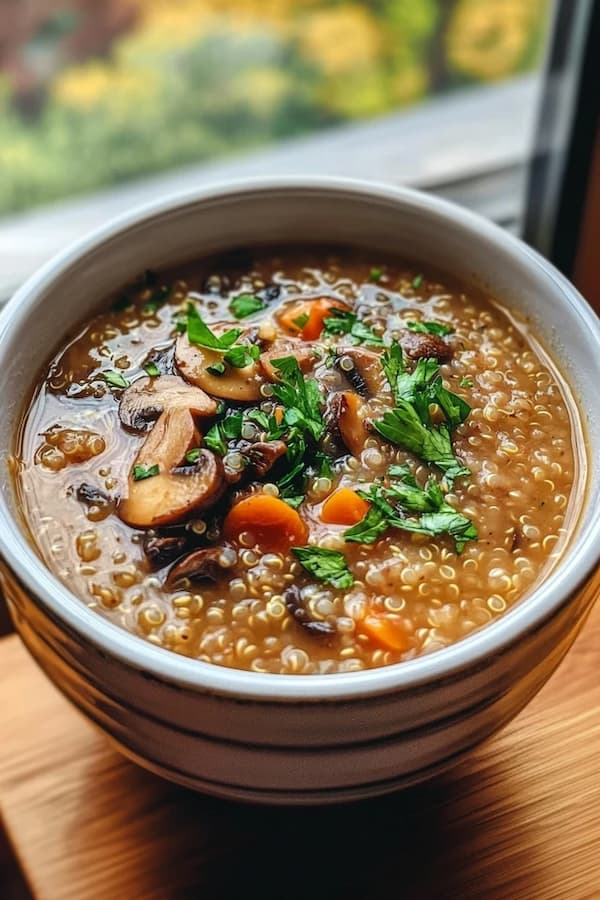 mushroom quinoa soup