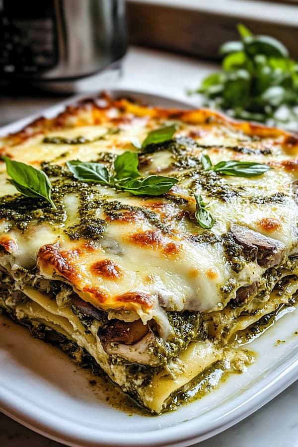 pesto mushroom lasagna easy recipe