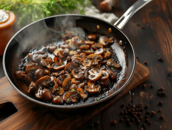 mushrooms in the pan