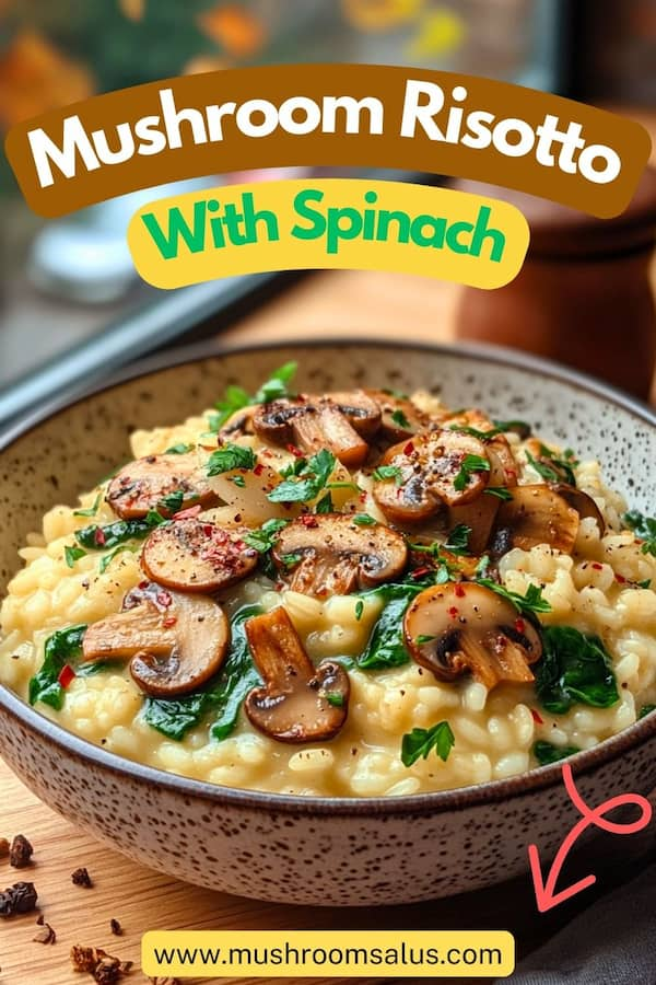 spinach and mushrooms risotto easy recipe vegetarian recipe