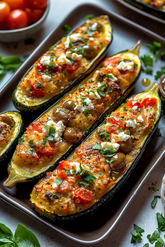 Mediterranean Stuffed Zucchini recipe