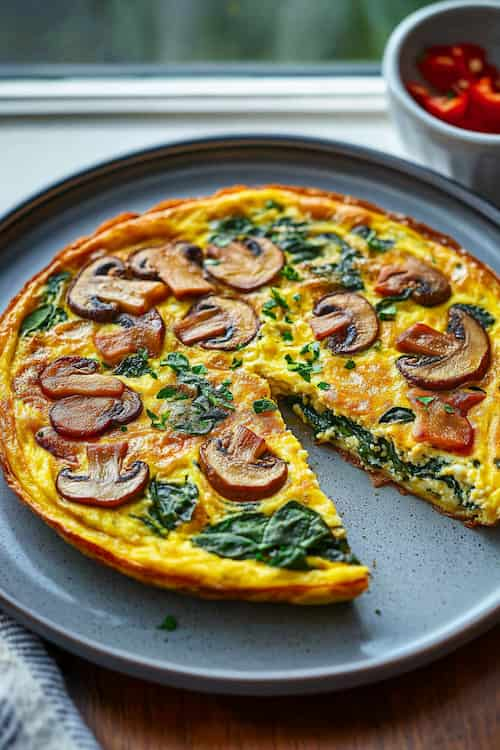 mushroom and spinach frittata