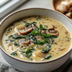 Mushroom and spinach soup recipe