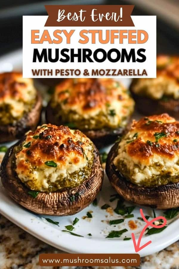 Pesto & Mozzarella Stuffed Mushroo