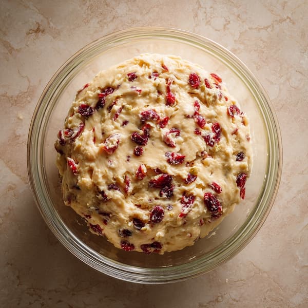 cranberry orange bread dough