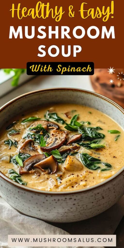 mushroom soup recipe with baby spinach