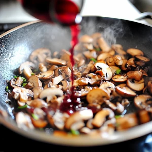 wine and mushrooms
