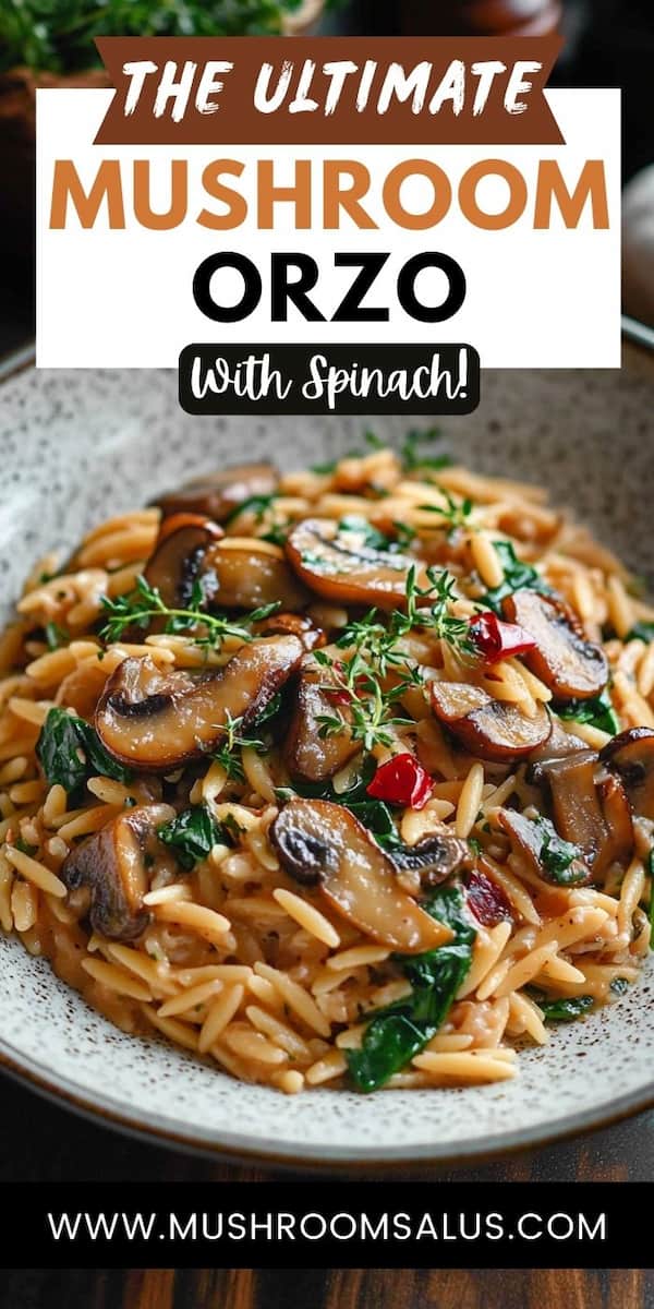 Mushroom and Spinach Orzo - MushroomSalus