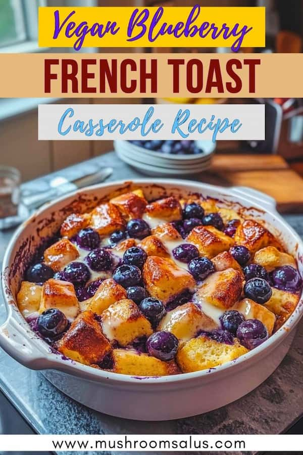 Easy Vegan Blueberry French Toast Casserole