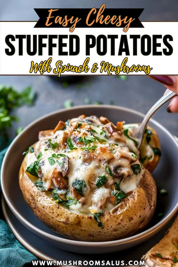 stuffed potatoes with spinach and mushrooms 