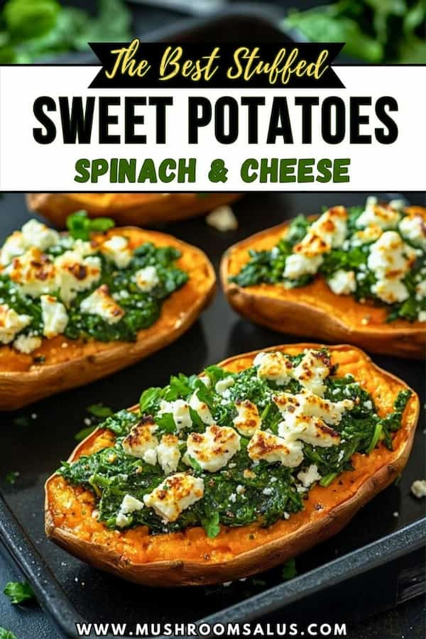 Best Stuffed Sweet Potatoes with Spinach & Cheese