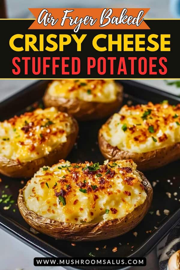 air fryer baked cheese crispy stuffed potatoes