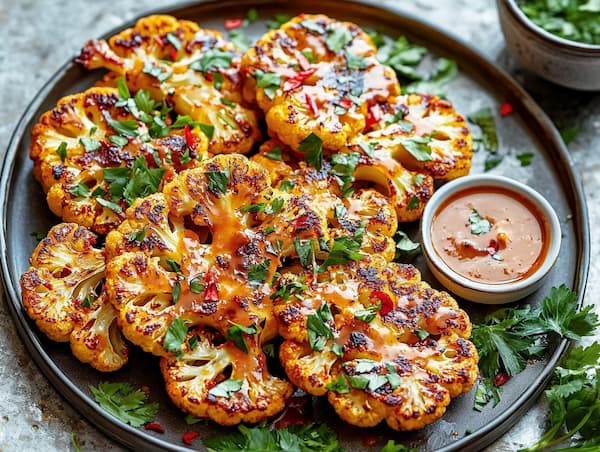 cauliflower steaks served