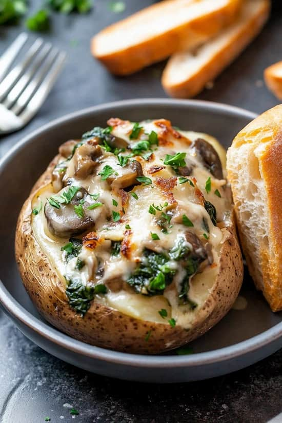 cheesy-spinach-mushrooml-loaded-baked-potato-recipe