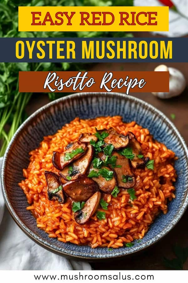 easy red rice oyster mushroom risotto