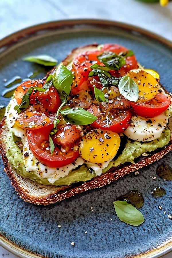 healthy caprese avocado toast recipe