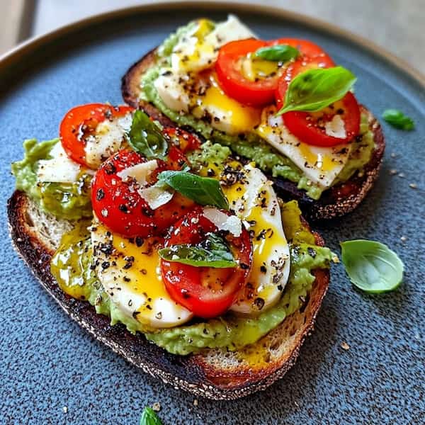healthy caprese avocado toast