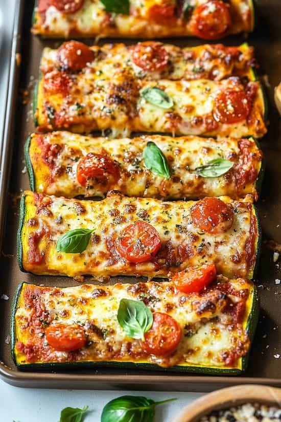 easy pizza stuffed zucchini boats