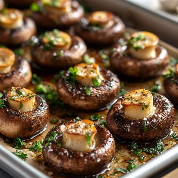 roasted mushrooms in the oven