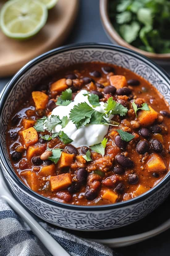 sweet potato and black beans vegetarian chili