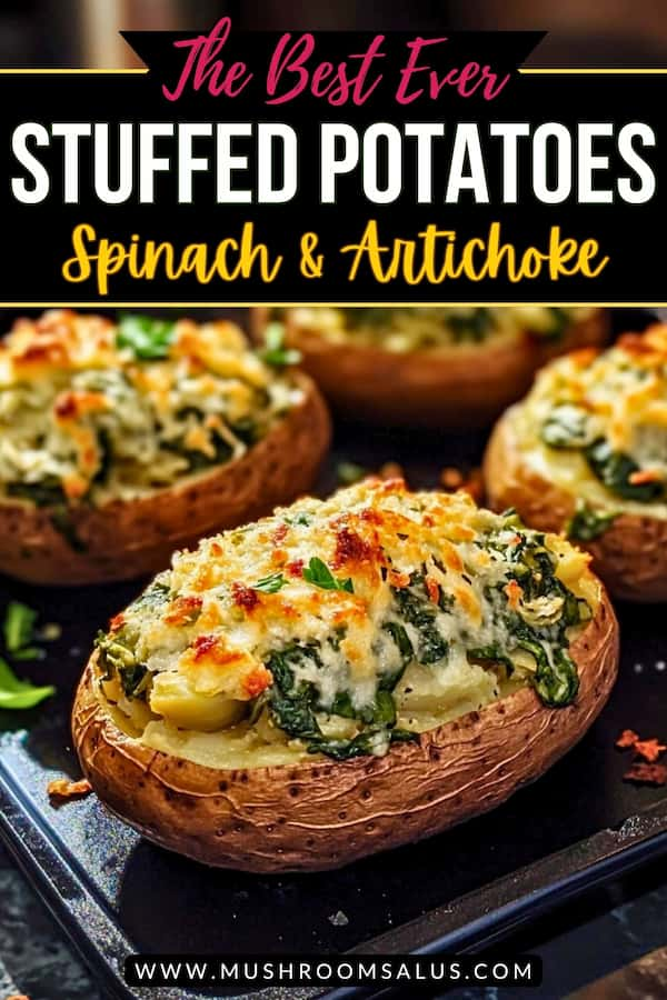 stuffed potatoes with spinach and artichoke