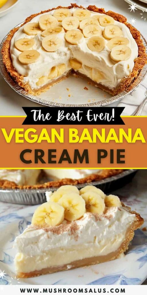 best ever vegan banana cream pie.