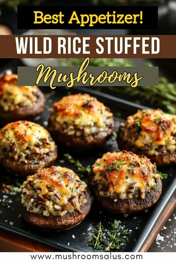 wild rice and cheese stuffed mushrooms recipe