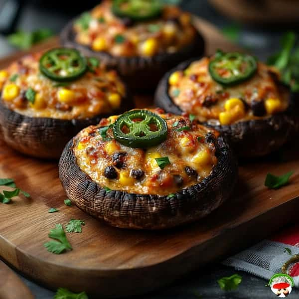 easy Mexican style stuffed mushrooms