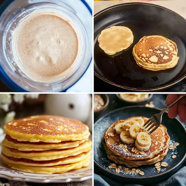 easy banana oatmeal pancakes