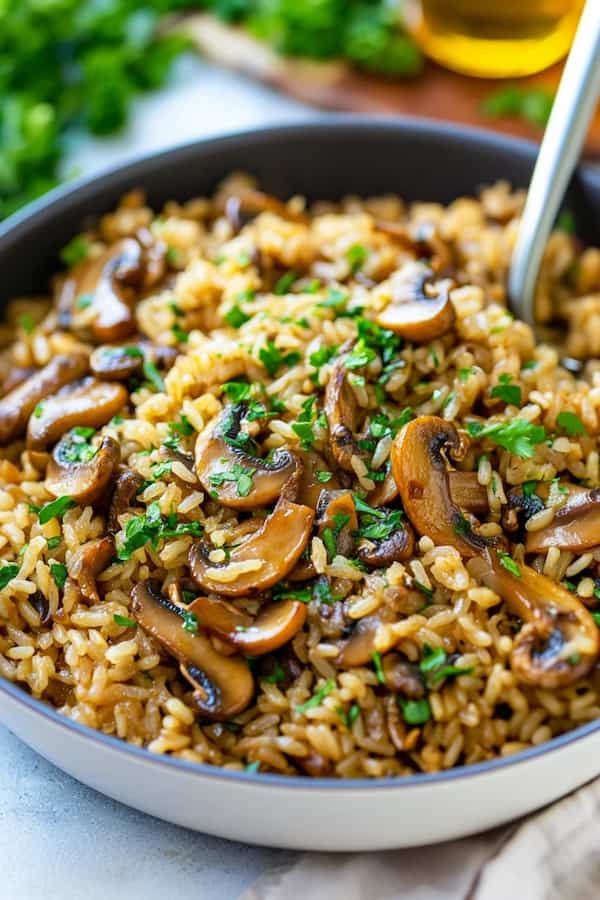 easy mushroom rice recipe